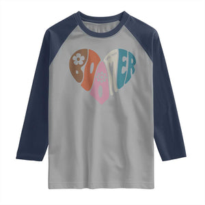 Boomers Generation Raglan Shirt Vintage 40s 50s 60s Hippe Peace Love Hippy TS10 Sport Gray Navy Print Your Wear