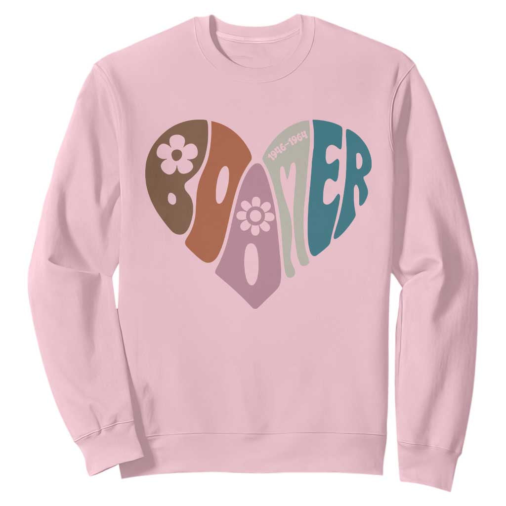 Boomers Generation Sweatshirt Vintage 40s 50s 60s Hippe Peace Love Hippy TS10 Light Pink Print Your Wear