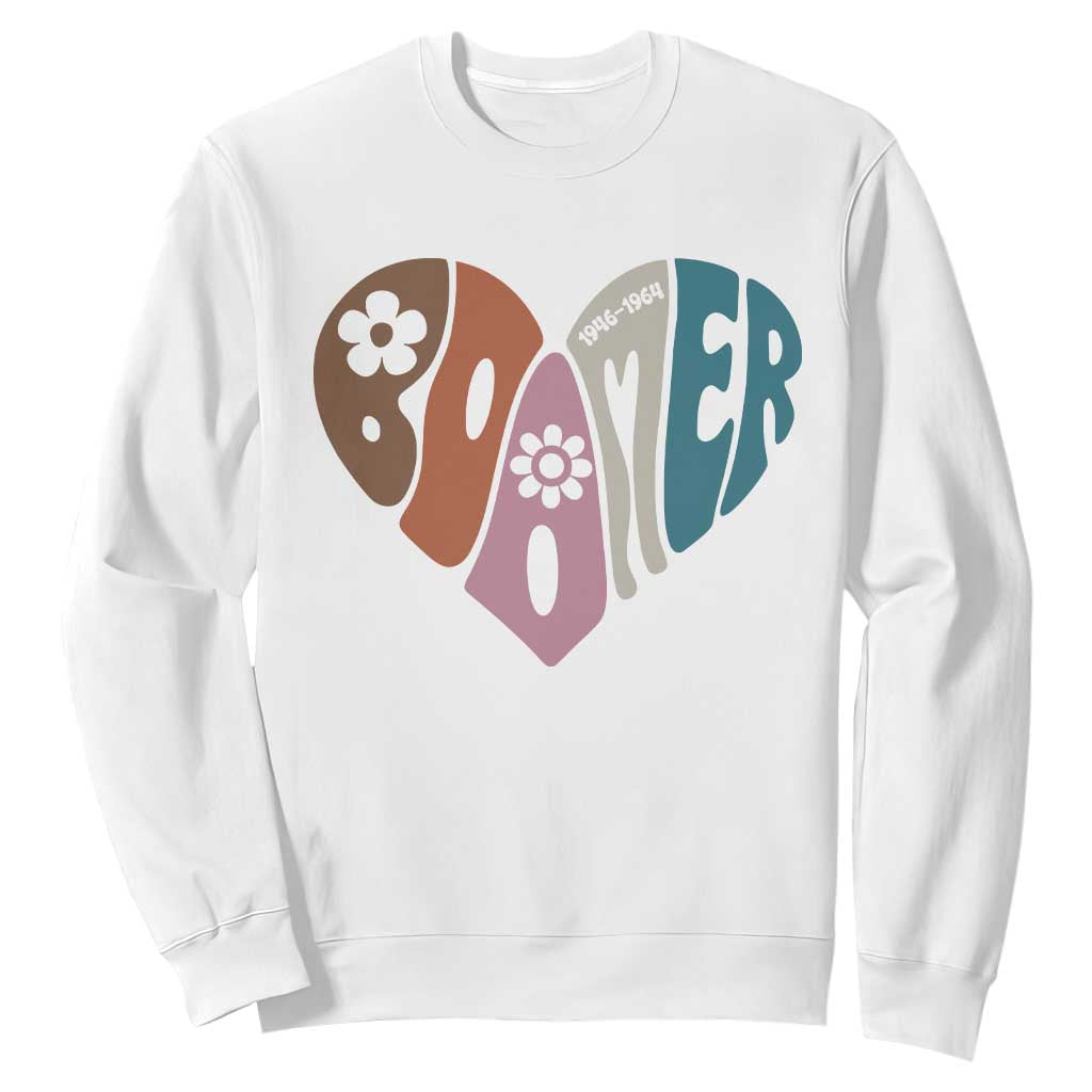 Boomers Generation Sweatshirt Vintage 40s 50s 60s Hippe Peace Love Hippy TS10 White Print Your Wear
