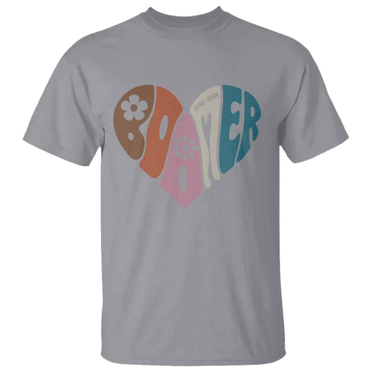 Boomers Generation T Shirt Vintage 40s 50s 60s Hippe Peace Love Hippy TS10 Sport Gray Print Your Wear