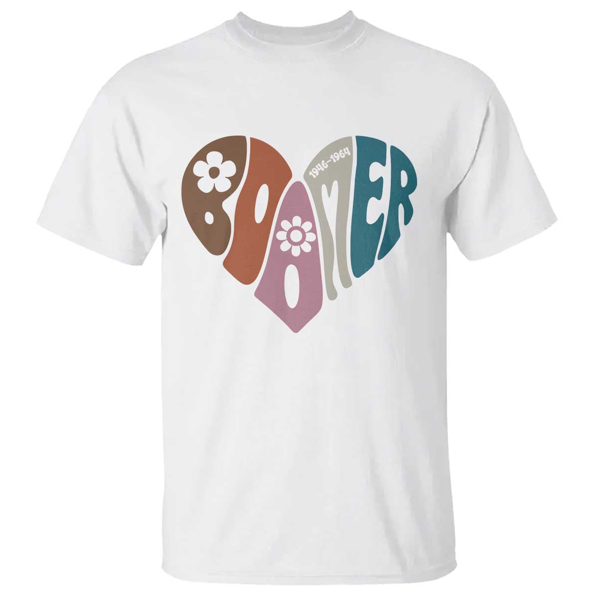 Boomers Generation T Shirt Vintage 40s 50s 60s Hippe Peace Love Hippy TS10 White Print Your Wear