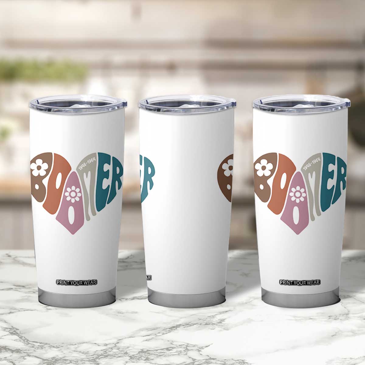 Boomers Generation Tumbler Cup Vintage 40s 50s 60s Hippe Peace Love Hippy TS10 Print Your Wear