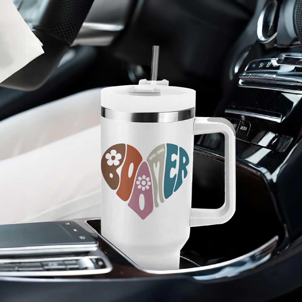 Boomers Generation Tumbler With Handle Vintage 40s 50s 60s Hippe Peace Love Hippy TS10 Print Your Wear
