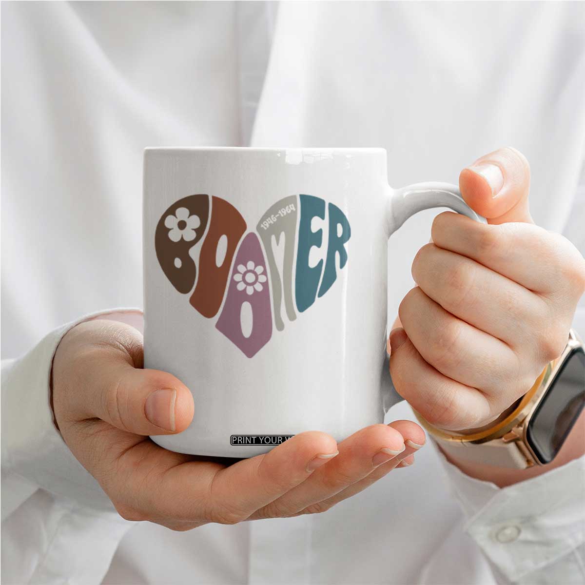 Boomers Generation Coffee Mug Vintage 40s 50s 60s Hippe Peace Love Hippy TS10 Print Your Wear