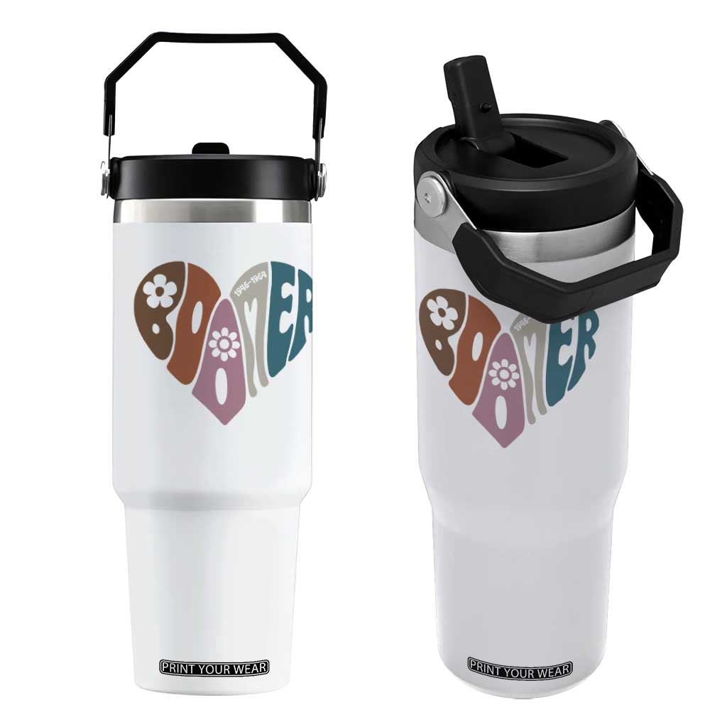 Boomers Generation Flip Straw Tumbler Vintage 40s 50s 60s Hippe Peace Love Hippy TS10 One Size: 30 oz White Print Your Wear