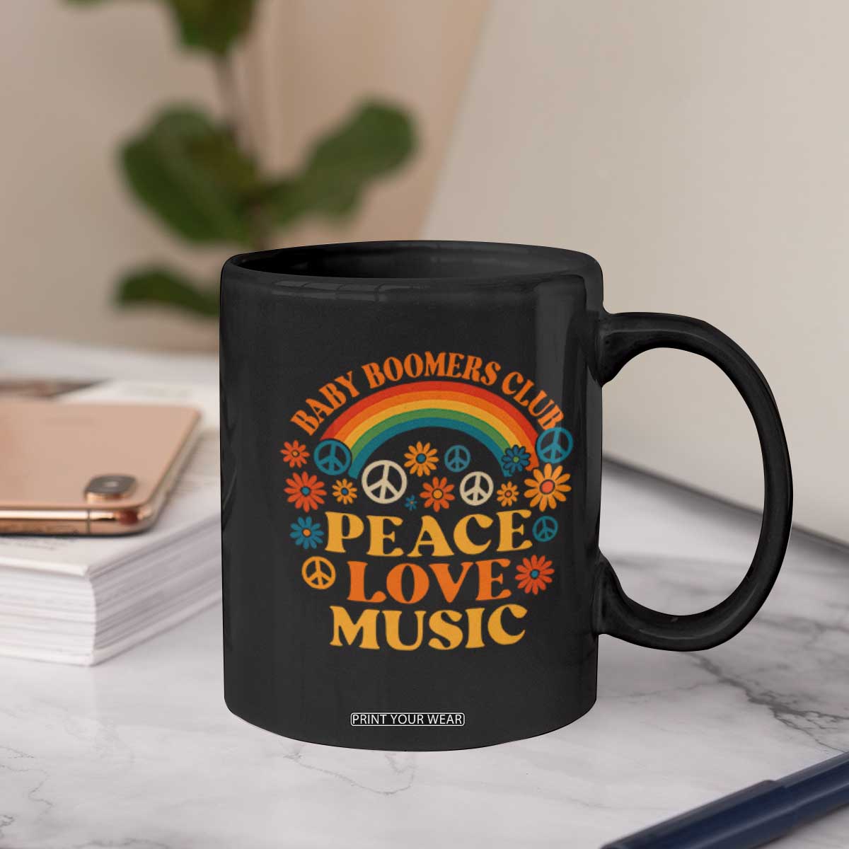 Baby Boomers Generation Coffee Mug Peace Love Music 60s Hippe TS10 Print Your Wear
