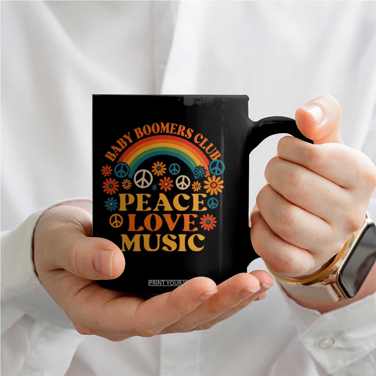 Baby Boomers Generation Coffee Mug Peace Love Music 60s Hippe TS10 Print Your Wear