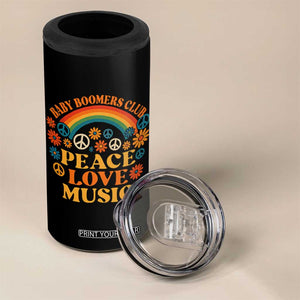 Baby Boomers Generation 4 in 1 Can Cooler Tumbler Peace Love Music 60s Hippe TS10 Print Your Wear
