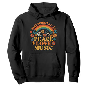 Baby Boomers Generation Hoodie Peace Love Music 60s Hippe TS10 Black Print Your Wear