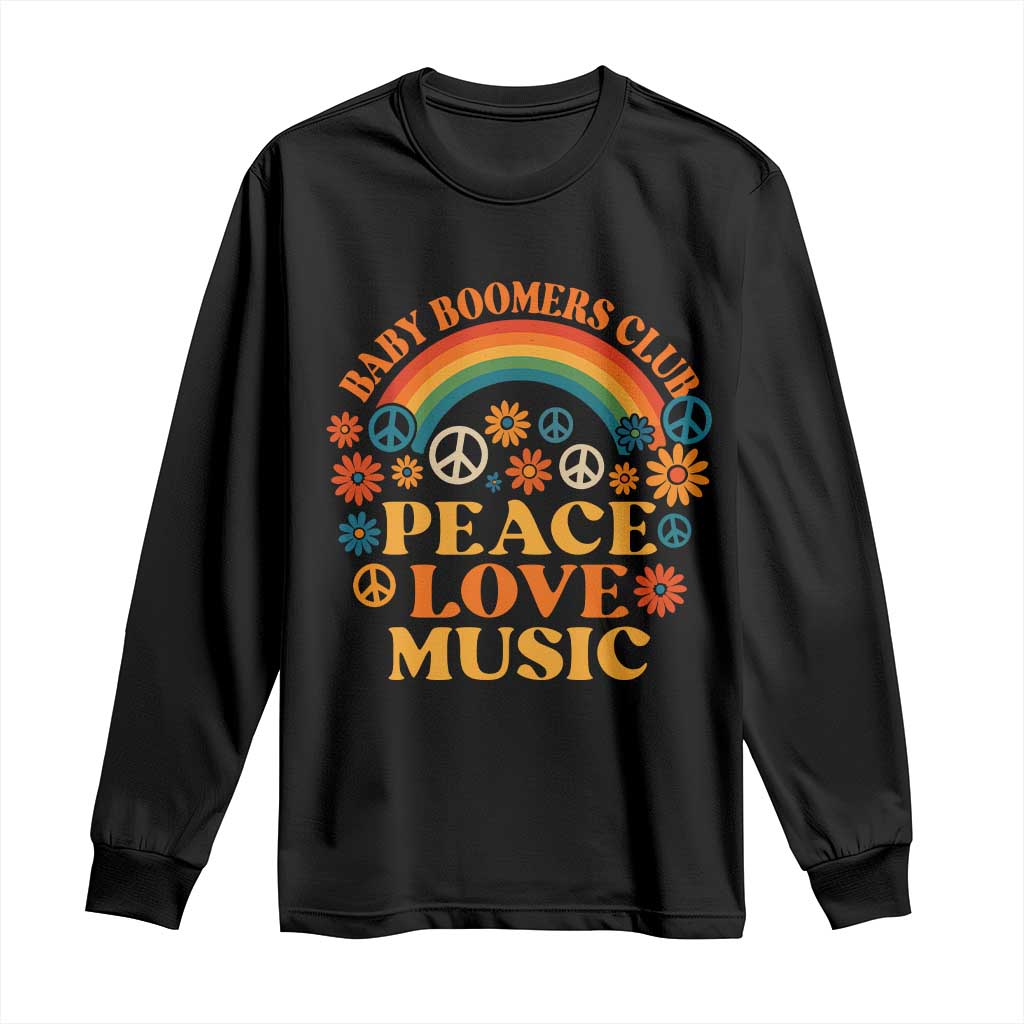 Baby Boomers Generation Long Sleeve Shirt Peace Love Music 60s Hippe TS10 Black Print Your Wear