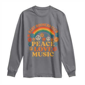 Baby Boomers Generation Long Sleeve Shirt Peace Love Music 60s Hippe TS10 Charcoal Print Your Wear