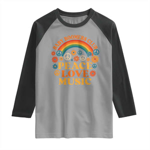 Baby Boomers Generation Raglan Shirt Peace Love Music 60s Hippe TS10 Sport Gray Black Print Your Wear
