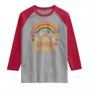 Baby Boomers Generation Raglan Shirt Peace Love Music 60s Hippe TS10 Sport Gray Red Print Your Wear