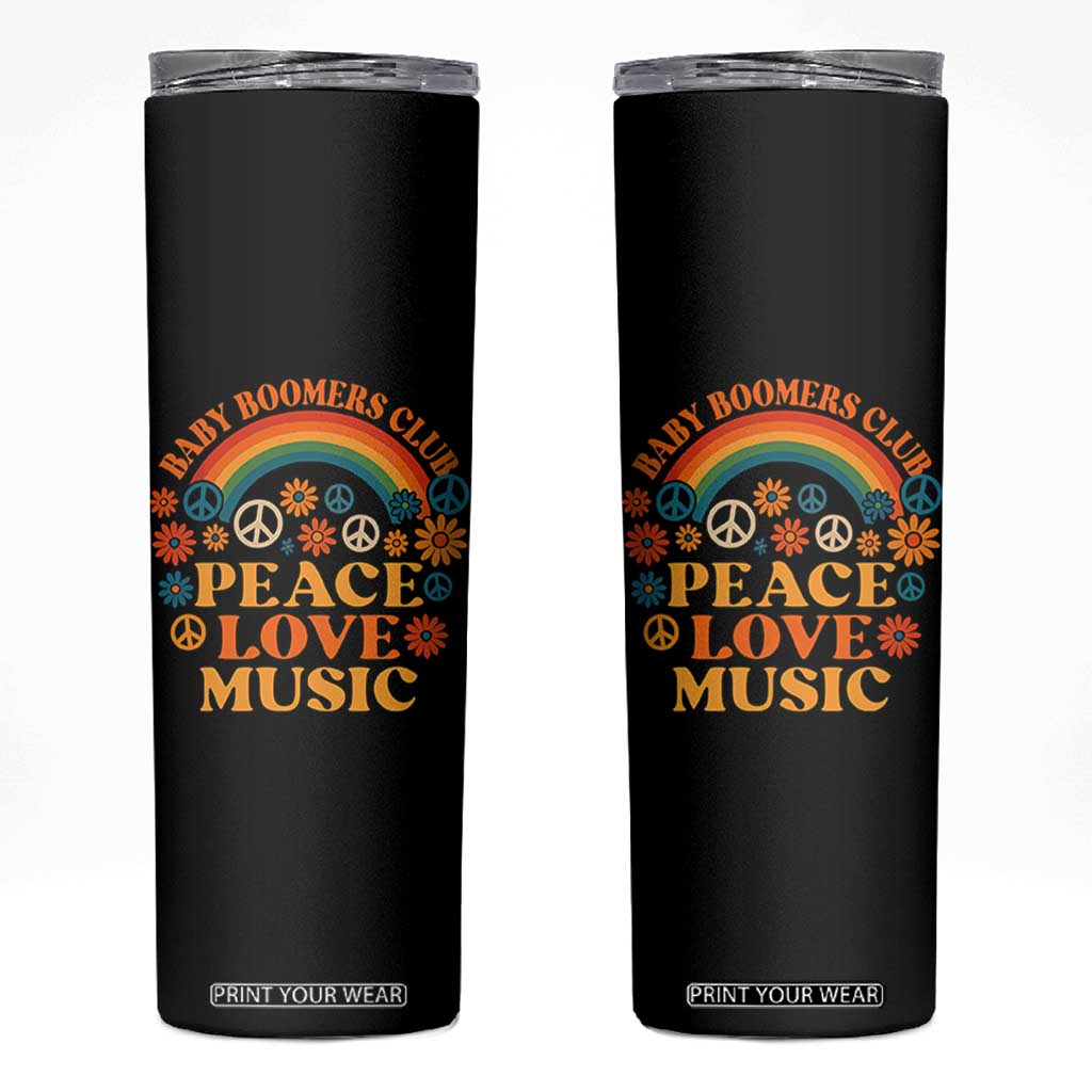 Baby Boomers Generation Skinny Tumbler Peace Love Music 60s Hippe TS10 Black Print Your Wear