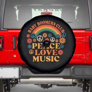 Baby Boomers Generation Spare Tire Cover Peace Love Music 60s Hippe TS10 Black Print Your Wear