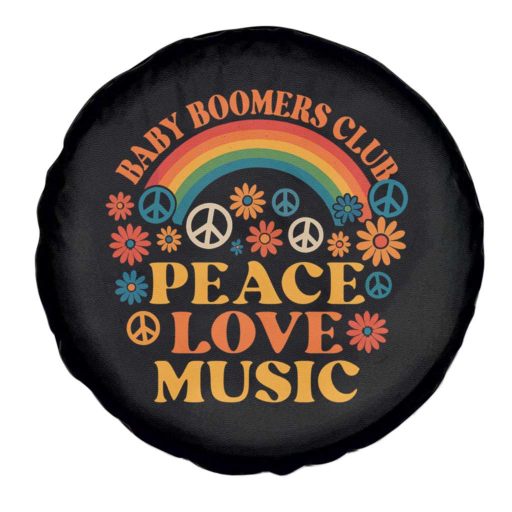 Baby Boomers Generation Spare Tire Cover Peace Love Music 60s Hippe TS10 Print Your Wear