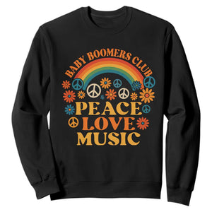 Baby Boomers Generation Sweatshirt Peace Love Music 60s Hippe TS10 Black Print Your Wear
