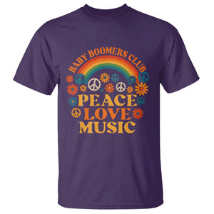 Baby Boomers Generation T Shirt Peace Love Music 60s Hippe TS10 Purple Print Your Wear
