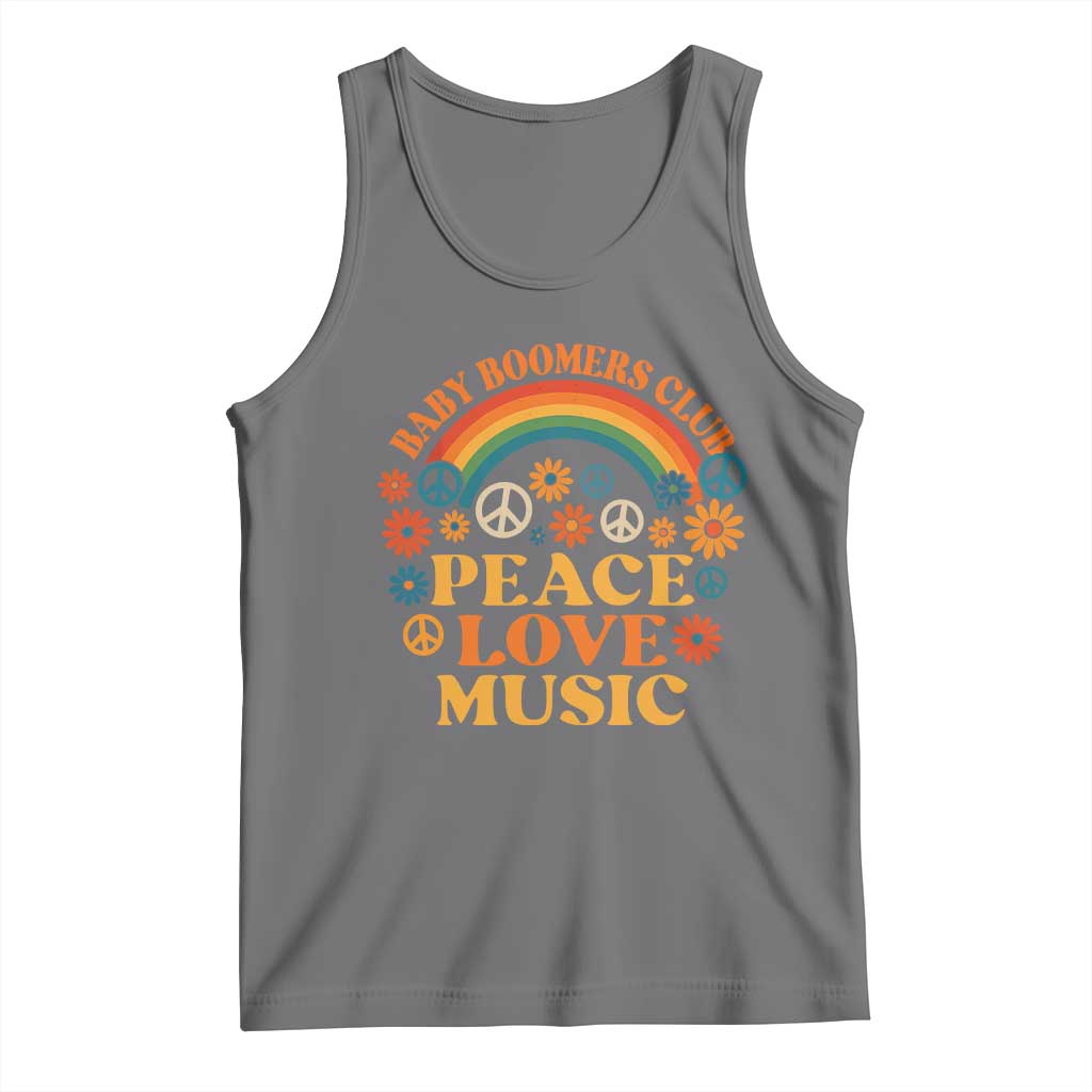 Baby Boomers Generation Tank Top Peace Love Music 60s Hippe TS10 Black Heather Print Your Wear