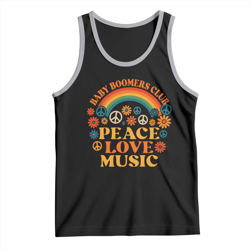Baby Boomers Generation Tank Top Peace Love Music 60s Hippe TS10 Black Athletic Heather Print Your Wear
