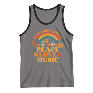 Baby Boomers Generation Tank Top Peace Love Music 60s Hippe TS10 Deep Heather Black Print Your Wear