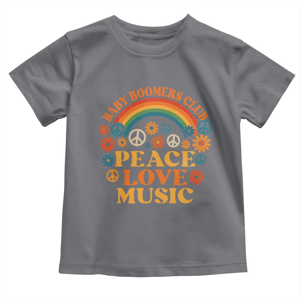 Baby Boomers Generation Toddler T Shirt Peace Love Music 60s Hippe TS10 Charcoal Print Your Wear