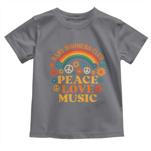 Baby Boomers Generation Toddler T Shirt Peace Love Music 60s Hippe TS10 Charcoal Print Your Wear