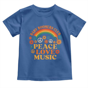 Baby Boomers Generation Toddler T Shirt Peace Love Music 60s Hippe TS10 Royal Blue Print Your Wear