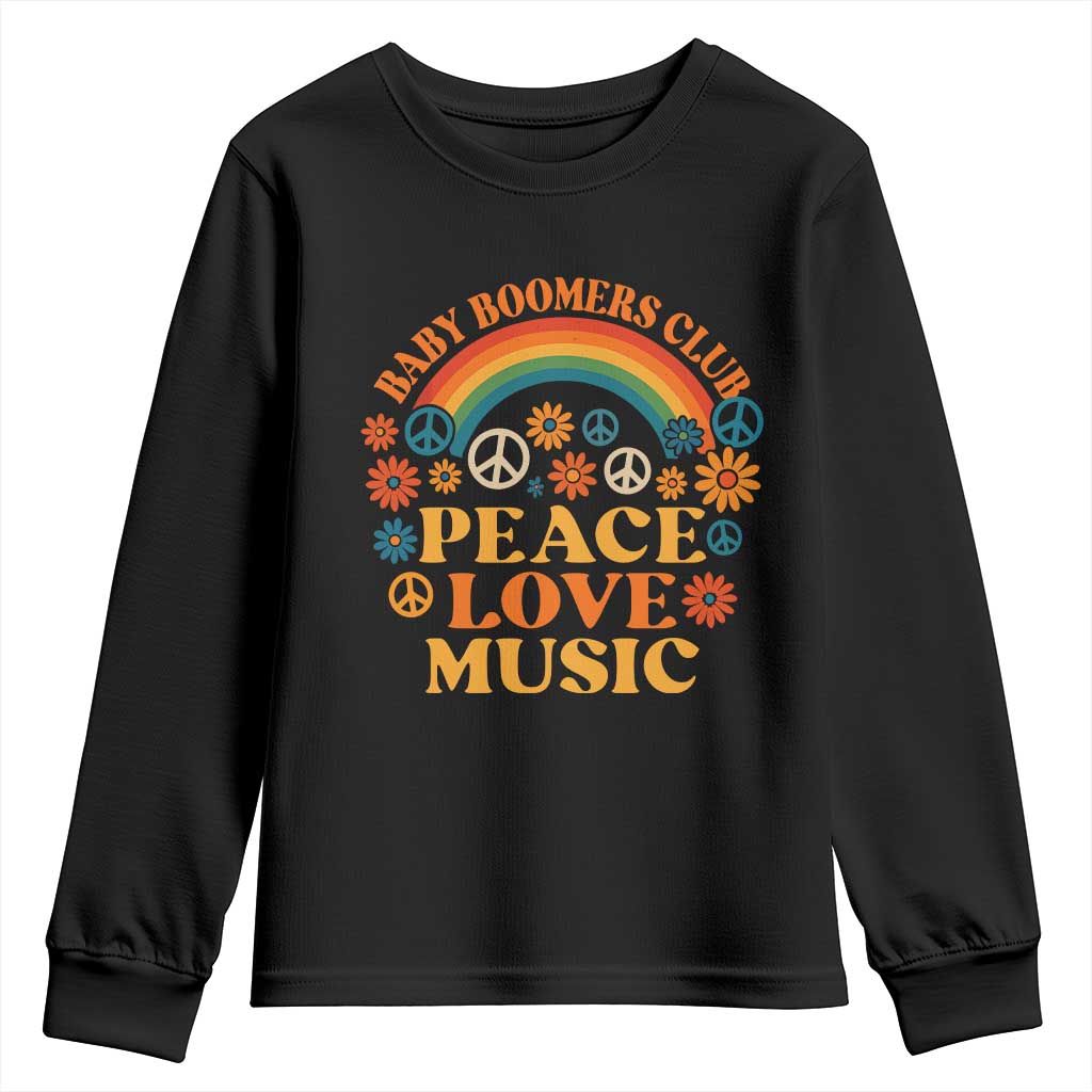 Baby Boomers Generation Youth Sweatshirt Peace Love Music 60s Hippe TS10 Black Print Your Wear