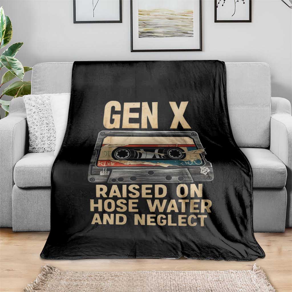 Gen X Throw Blanket Vintage Cassette Tape Raised On Hose Water And Neglect Nostalgia TS10 Print Your Wear