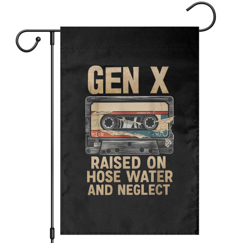 Gen X Garden Flag Vintage Cassette Tape Raised On Hose Water And Neglect Nostalgia TS10 Black Print Your Wear
