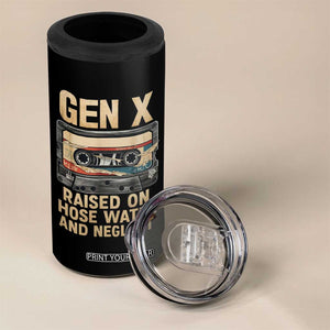 Gen X 4 in 1 Can Cooler Tumbler Vintage Cassette Tape Raised On Hose Water And Neglect Nostalgia TS10 Print Your Wear