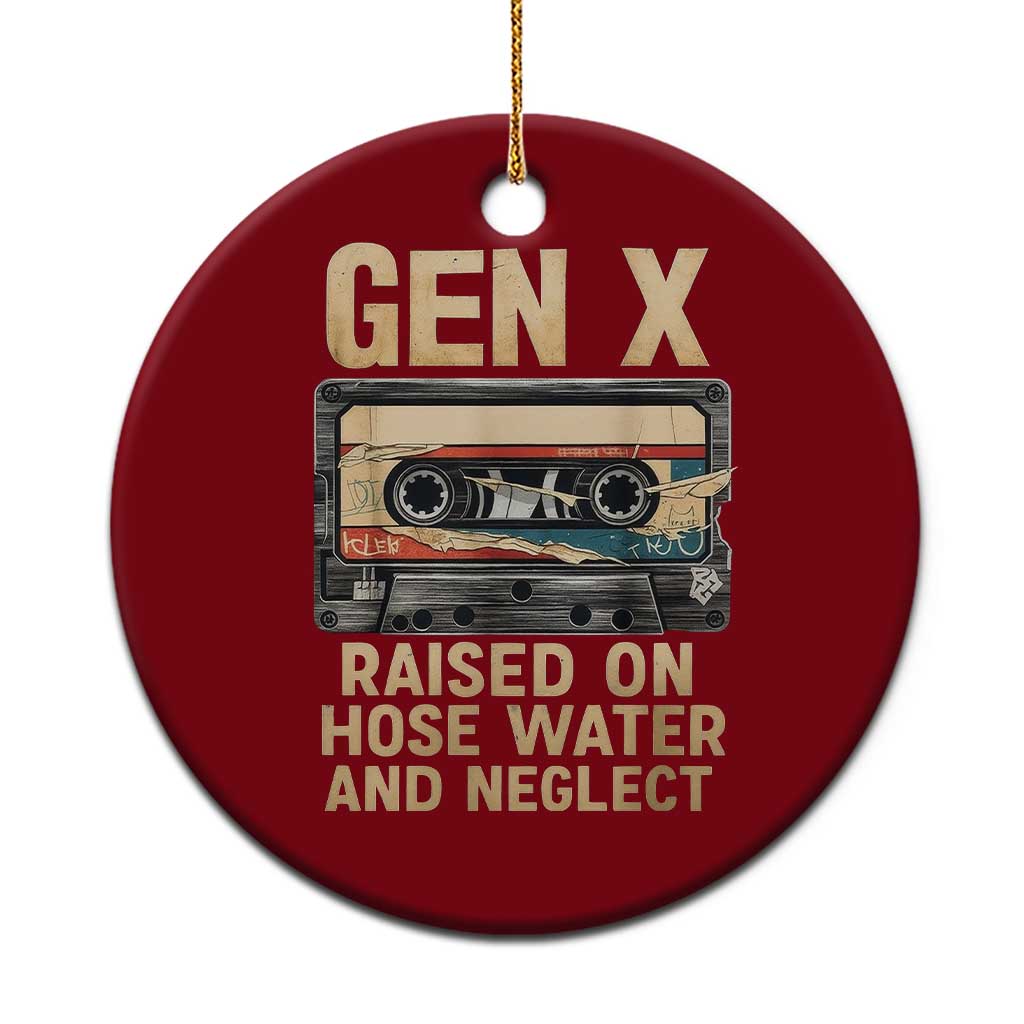 Gen X Ceramic Ornament Vintage Cassette Tape Raised On Hose Water And Neglect Nostalgia TS10 1pc Red Print Your Wear