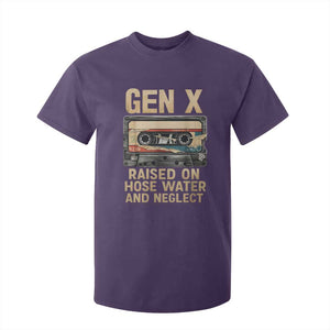 Gen X T Shirt For Kid Vintage Cassette Tape Raised On Hose Water And Neglect Nostalgia TS10 Purple Print Your Wear