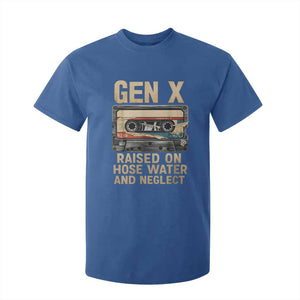 Gen X T Shirt For Kid Vintage Cassette Tape Raised On Hose Water And Neglect Nostalgia TS10 Royal Blue Print Your Wear