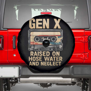 Gen X Spare Tire Cover Vintage Cassette Tape Raised On Hose Water And Neglect Nostalgia TS10 Black Print Your Wear