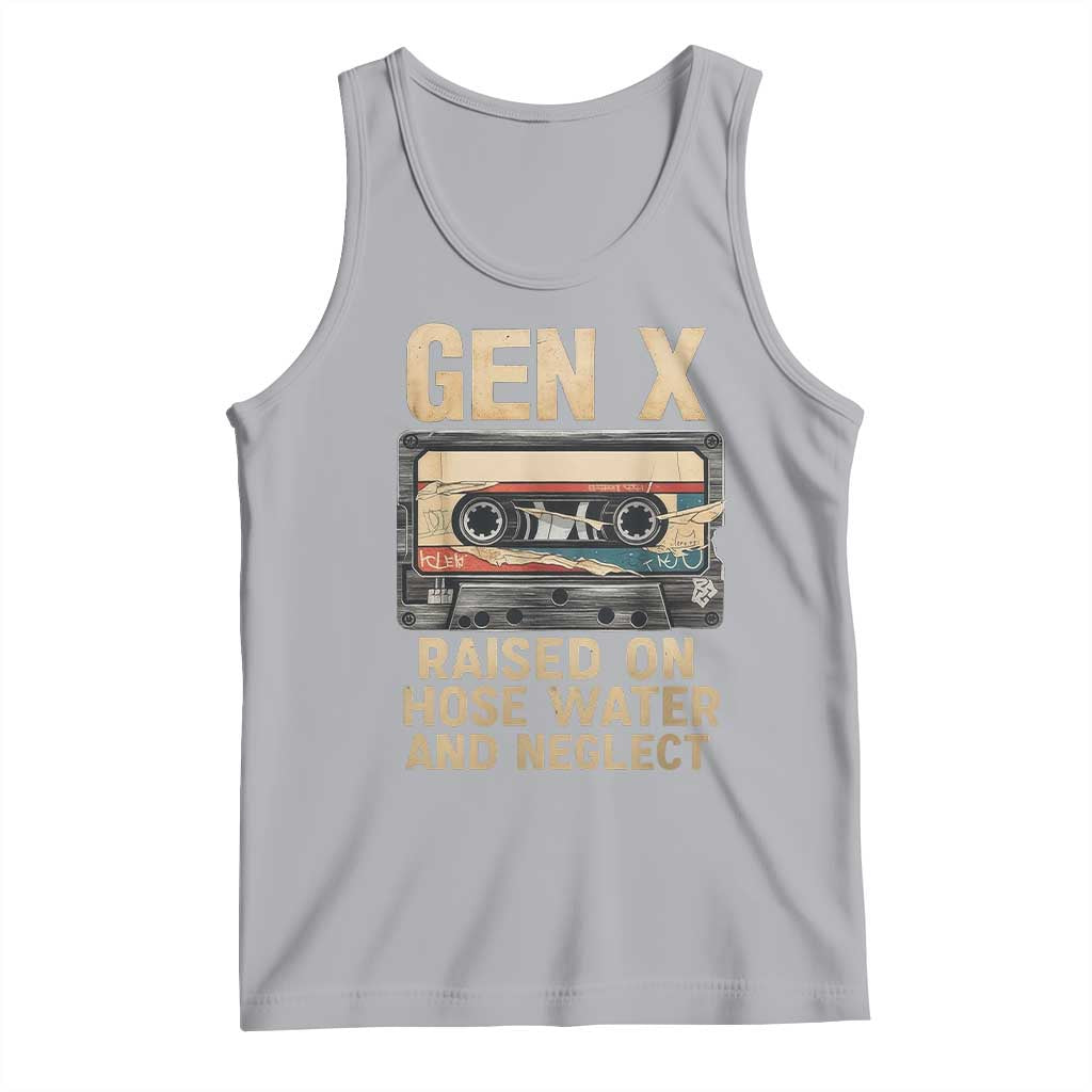 Gen X Tank Top Vintage Cassette Tape Raised On Hose Water And Neglect Nostalgia TS10 Athletic Heather Print Your Wear
