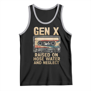 Gen X Tank Top Vintage Cassette Tape Raised On Hose Water And Neglect Nostalgia TS10 Black Athletic Heather Print Your Wear