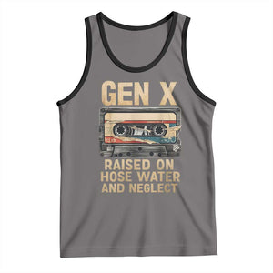 Gen X Tank Top Vintage Cassette Tape Raised On Hose Water And Neglect Nostalgia TS10 Deep Heather Black Print Your Wear