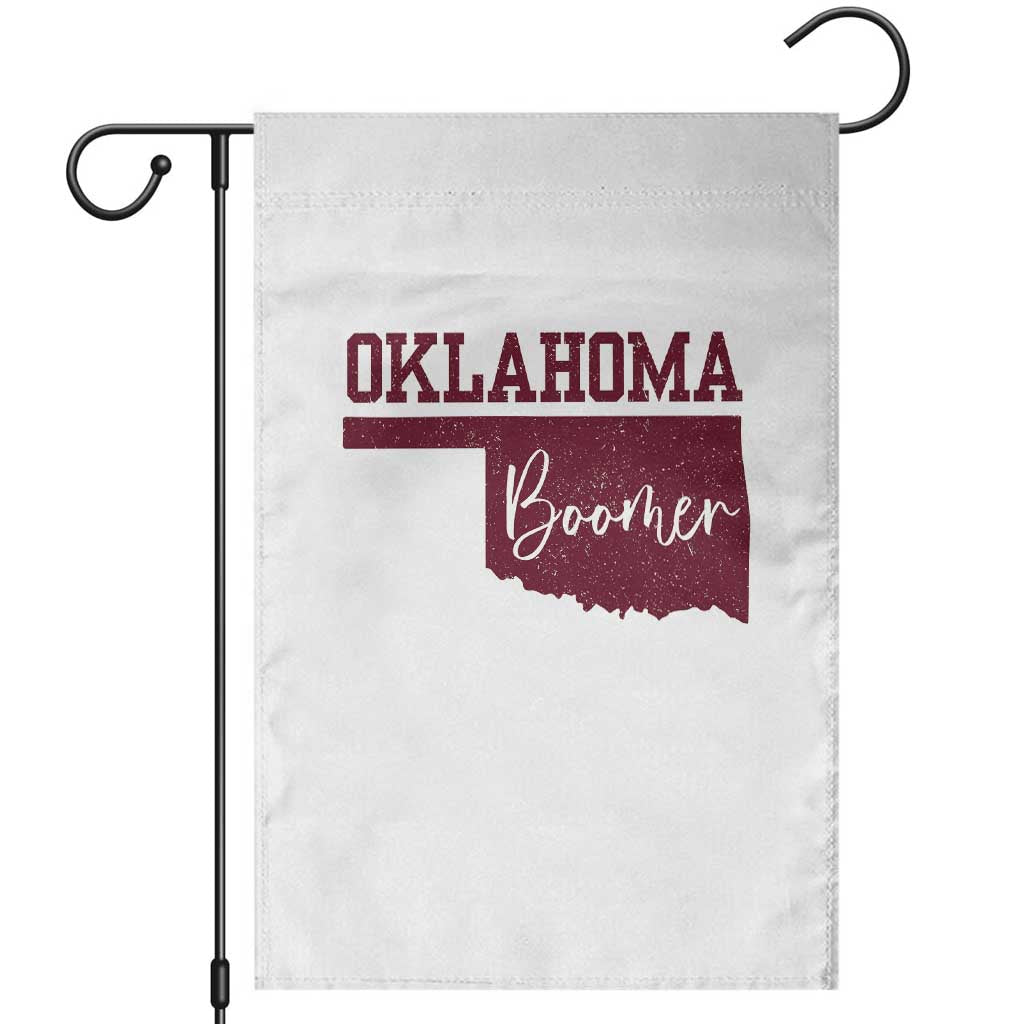 Oklahoma Boomer Garden Flag TS10 White Print Your Wear