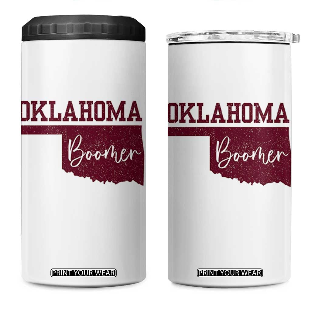 Oklahoma Boomer 4 in 1 Can Cooler Tumbler TS10 One Size: 16 oz White Print Your Wear