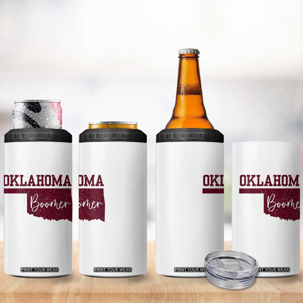 Oklahoma Boomer 4 in 1 Can Cooler Tumbler TS10 Print Your Wear