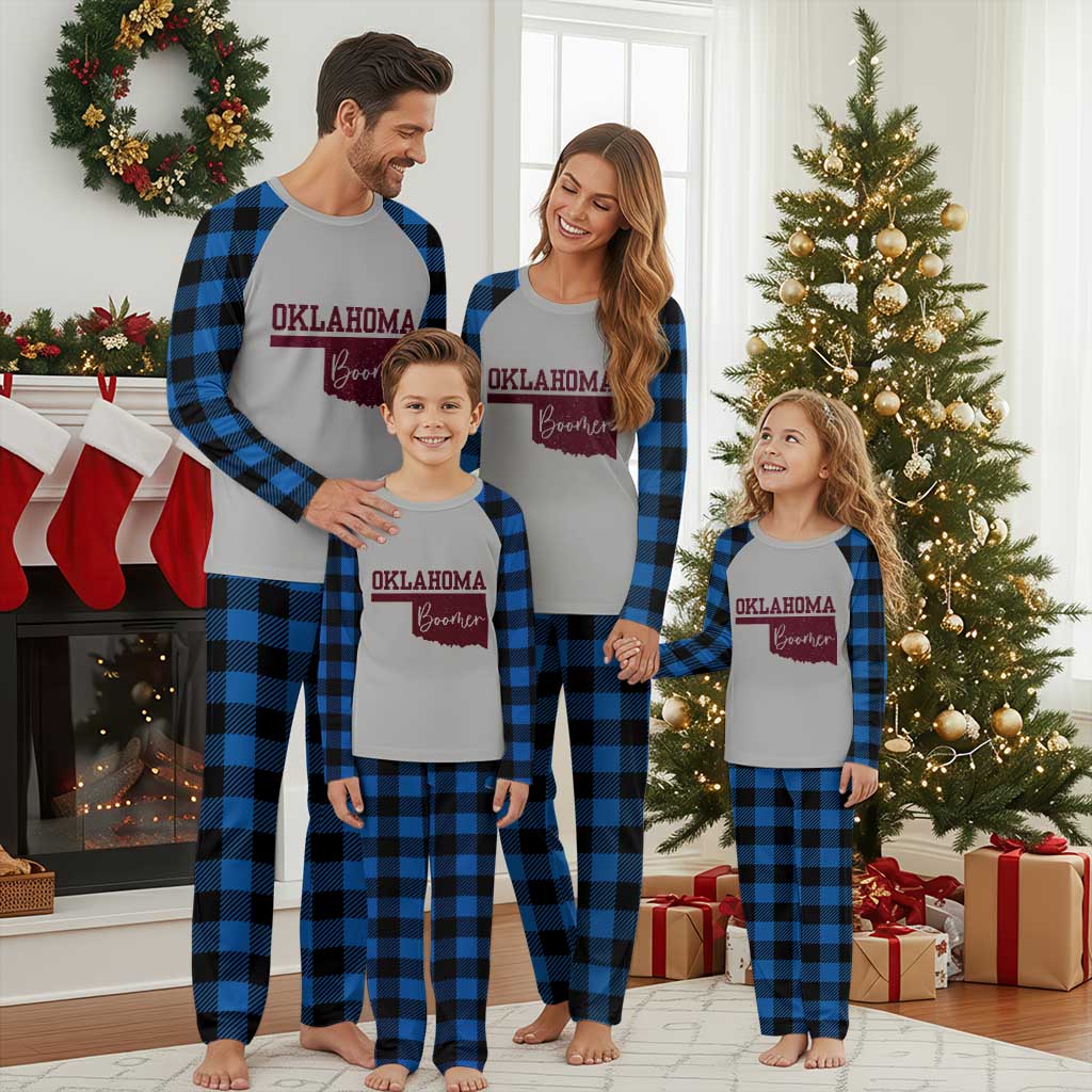 Oklahoma Boomer Plaid Pajama Set TS10 Blue Plaid Print Your Wear