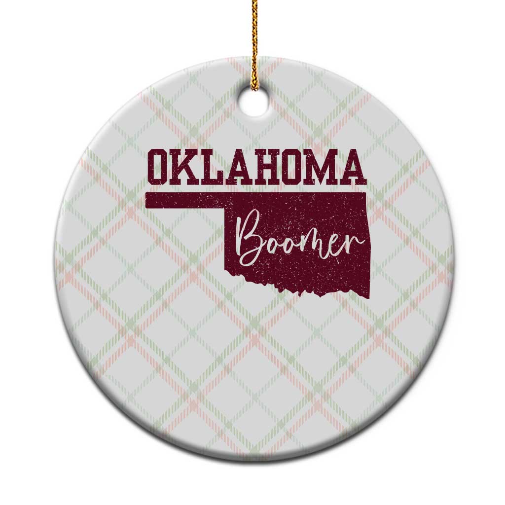 Oklahoma Boomer Ceramic Ornament TS10 1pc Christmas Plaid Print Your Wear