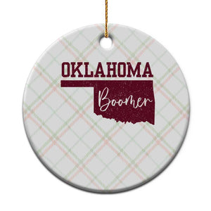 Oklahoma Boomer Ceramic Ornament TS10 1pc Christmas Plaid Print Your Wear