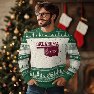 Oklahoma Boomer Ugly Christmas Sweater TS10 Beige Green Print Your Wear