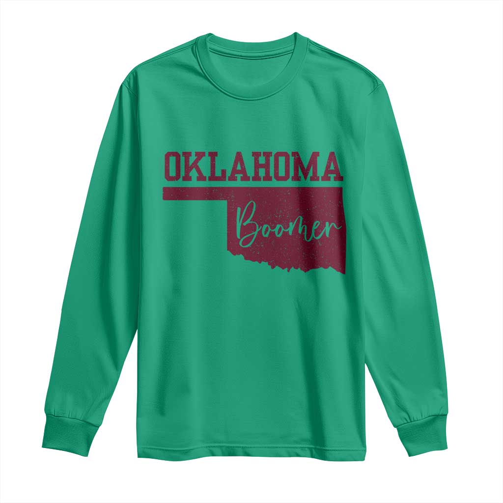 Oklahoma Boomer Long Sleeve Shirt TS10 Irish Green Print Your Wear