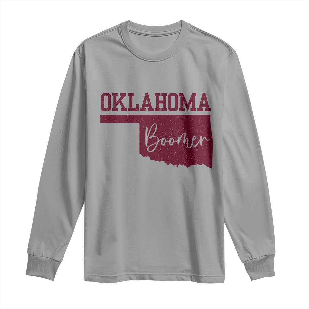 Oklahoma Boomer Long Sleeve Shirt TS10 Sport Gray Print Your Wear