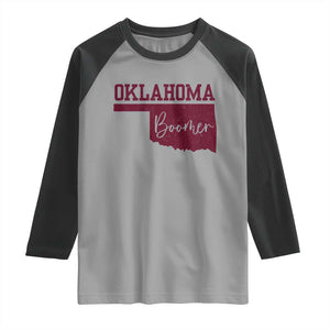 Oklahoma Boomer Raglan Shirt TS10 Sport Gray Black Print Your Wear