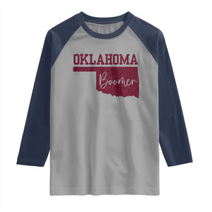 Oklahoma Boomer Raglan Shirt TS10 Sport Gray Navy Print Your Wear